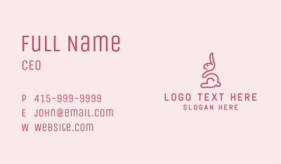 Pink Bunny Monoline Business Card Image Preview