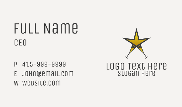 Champagne Star Club  Business Card Design Image Preview