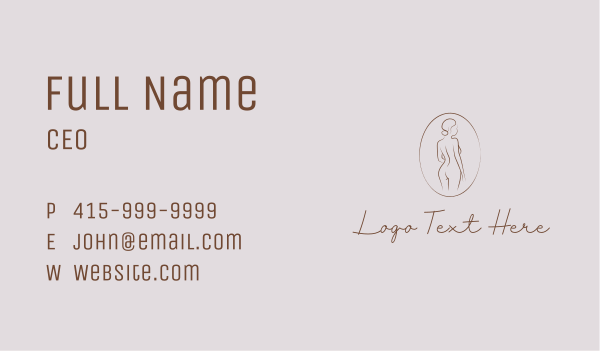 Female Body Emblem Business Card Design Image Preview