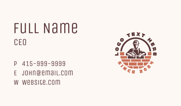 Bricklayer Mason Home improvement Business Card Design Image Preview