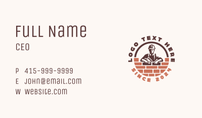 Bricklayer Mason Home improvement Business Card Image Preview