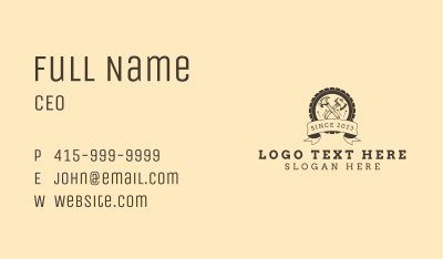 Hammer Axe Carpentry Business Card Image Preview
