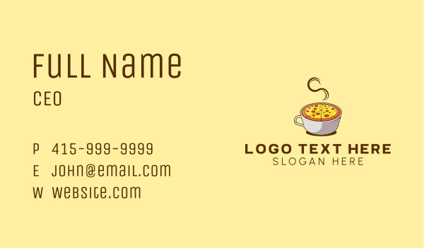 Hot Pizza Mug Business Card Design Image Preview