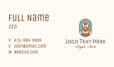 Beard Man Overalls Business Card Image Preview