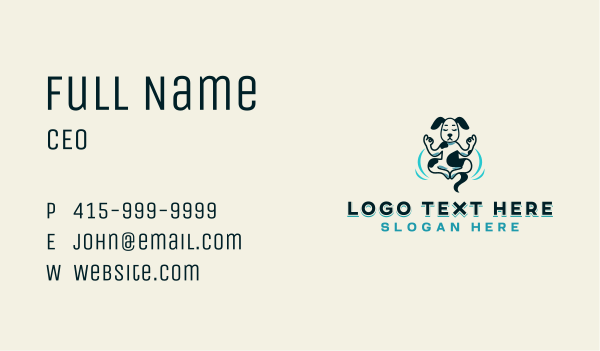 Pet Dog Yoga Business Card Design Image Preview