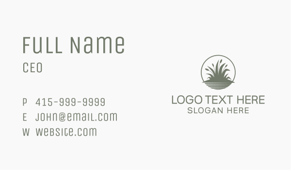 Grass Weed Round Business Card Design Image Preview