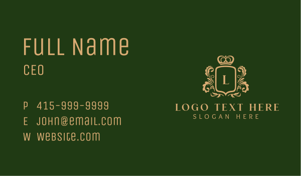 Luxury Shield Lettermark Business Card Design Image Preview