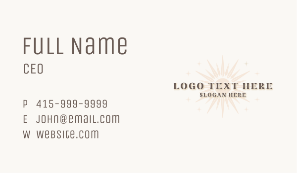 Enchanted Sun Star Business Card Design Image Preview