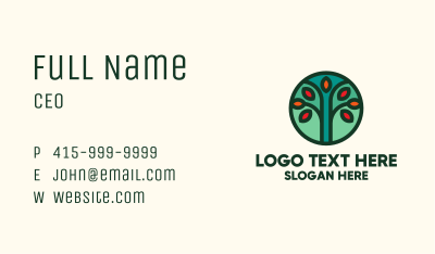 Autumn Tree Badge Business Card Image Preview