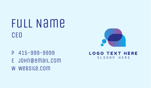 Tech Communication App Business Card Design Image Preview