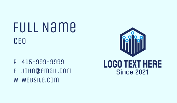 Blue Cube Technology  Business Card Design Image Preview
