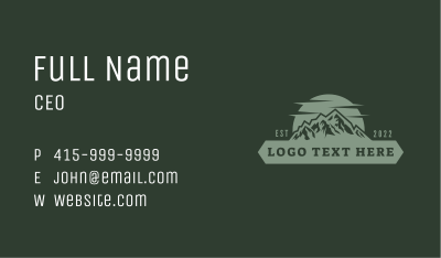 Hipster Mountain Sunset Business Card Image Preview