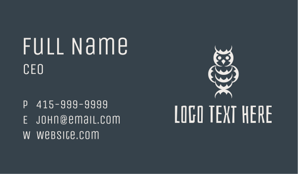 Tribal Owl Business Card Design Image Preview