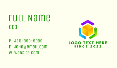 3D Cube Technology Business Card Image Preview