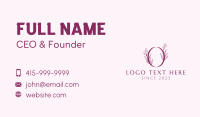 Flower Boutique Letter O Business Card Image Preview