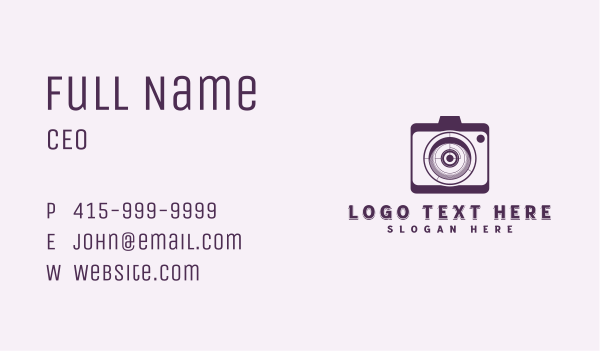 Photoshoot Camera Studio Business Card Design Image Preview