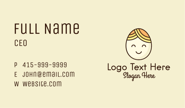 Smiling Happy Egg Head Business Card Design Image Preview