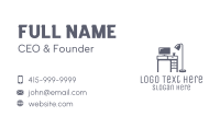Gray Desk Office Business Card Image Preview