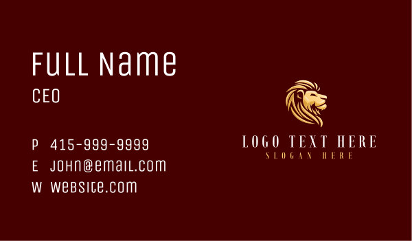 Luxury Lion Animal Business Card Design
