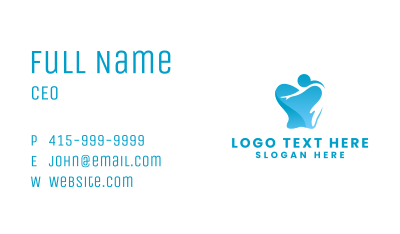 Blue Dental Tooth  Business Card Image Preview