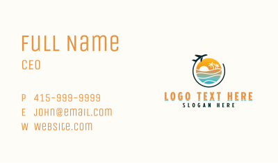 Tropical Beach Vacation Business Card Image Preview