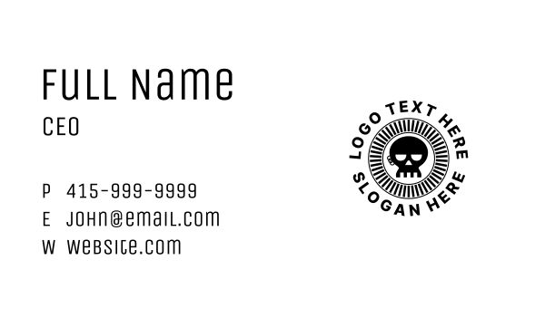 Black Skull Piercing Business Card Design Image Preview
