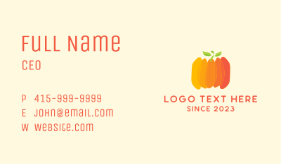 Autumn Pumpkin Vegetable Business Card