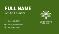 White Outline Plant  Business Card Image Preview