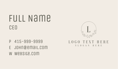 Premium Wreath Letter Business Card Image Preview