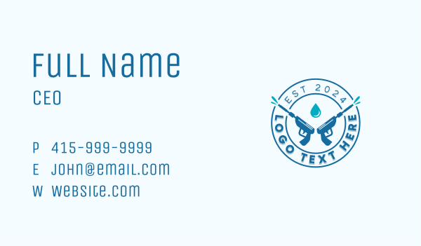 Janitorial Pressure Washer Cleaning Business Card Design Image Preview