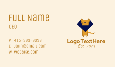 Zoo Lion Origami Business Card Image Preview