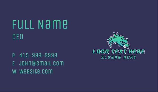 Dragon Monster Head Gaming Business Card Design Image Preview