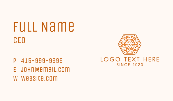 Ornamental Hexagon Decoration Business Card Design Image Preview