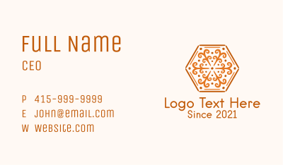 Ornamental Hexagon Decoration Business Card