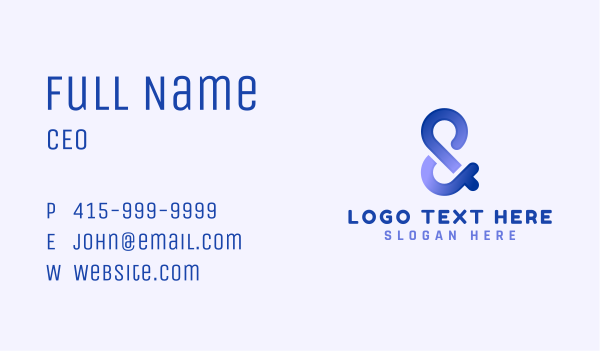 Gradient Ampersand Type Business Card Design Image Preview