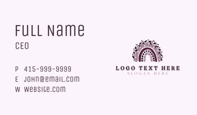 Maternal Boho Rainbow Business Card Image Preview