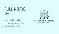 Blue Retro Bridge Structure Business Card Image Preview