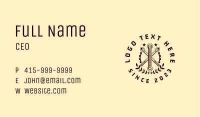 Mechanic Wrench Cog Business Card Image Preview