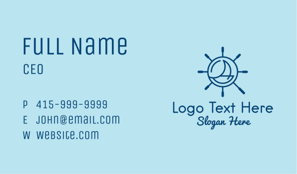 Nautical Steering Wheel  Business Card Design Image Preview