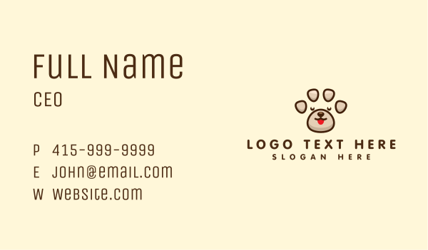 Cute Puppy Paw Business Card Design Image Preview