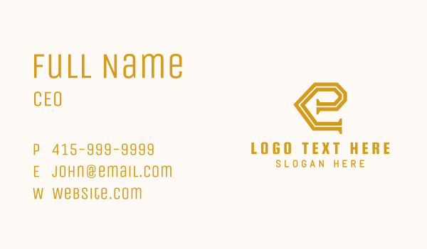 Gold Plumbing Letter E Business Card Design Image Preview