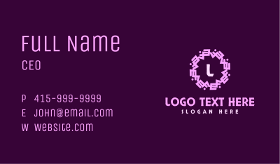 Geometric Tribal Pattern Lettermark Business Card Image Preview