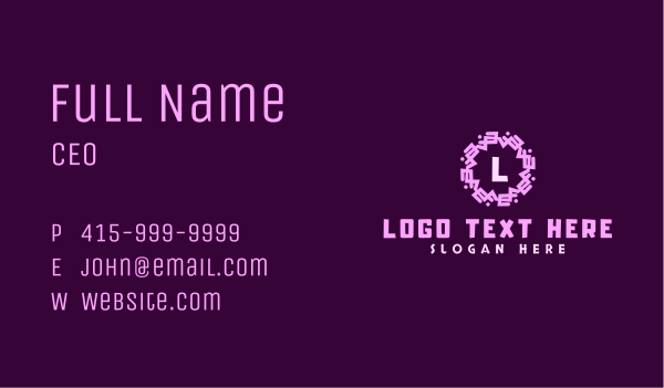 Geometric Tribal Pattern Lettermark Business Card Design Image Preview