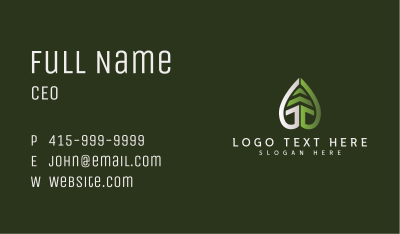 Eco Business Leaf Business Card Image Preview