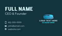 Blue Car Oval Business Card Design