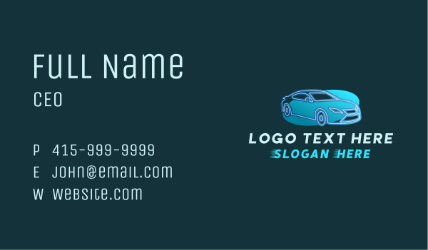 Blue Car Oval Business Card Design Image Preview