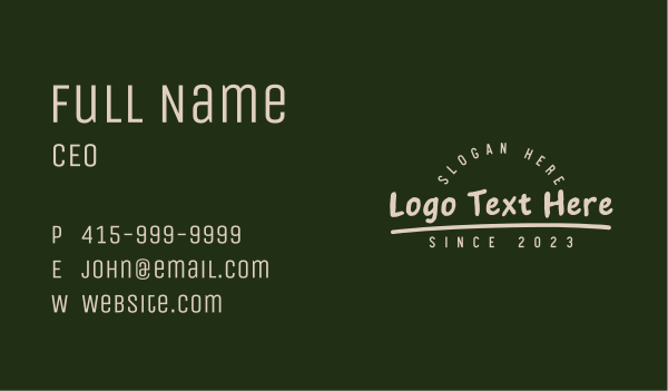 Casual Chalk Wordmark Business Card Design Image Preview