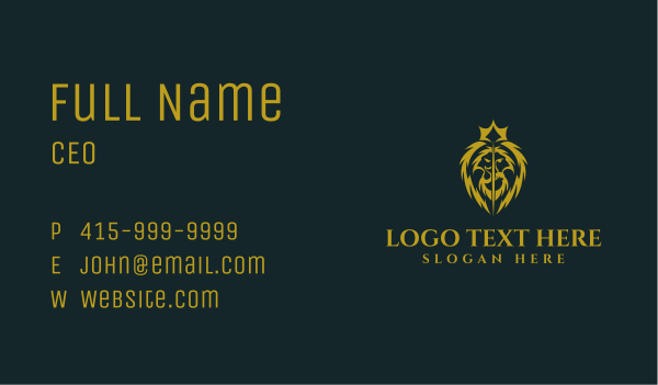 Deluxe Golden Lion King Business Card Design Image Preview