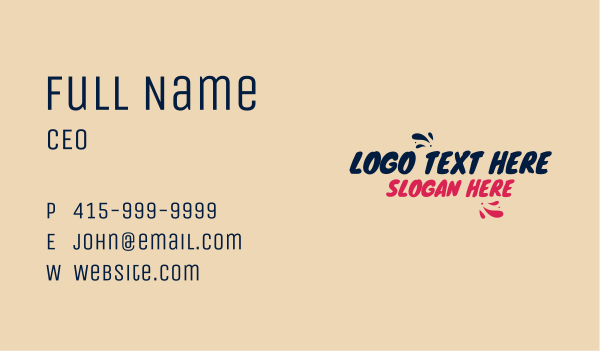 Cute Brush Paint Wordmark Business Card Design Image Preview