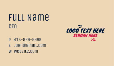 Cute Brush Paint Wordmark Business Card Image Preview